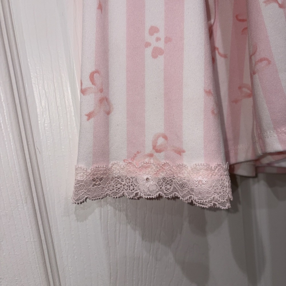 Flora Nikrooz Pajama Set Women XL 14-16 Pink White 2-Piece Top & Pants Sleepwear - Picture 7 of 15